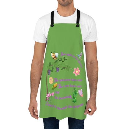 Funny Saying Apron, Vegetable Garden Kitchen Cooking Gift, Gardening Potatoes Beans Corn Design, Cooking Apron with Pockets, Farmhouse
