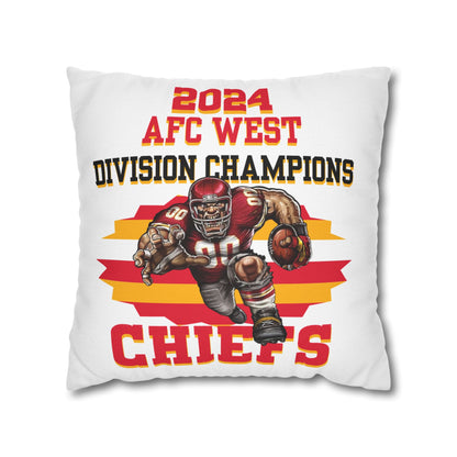 Chiefs 2024 Division Champs Square Pillowcase