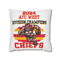 Chiefs 2024 Division Champs Square Pillowcase