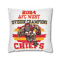 Chiefs 2024 Division Champs Square Pillowcase