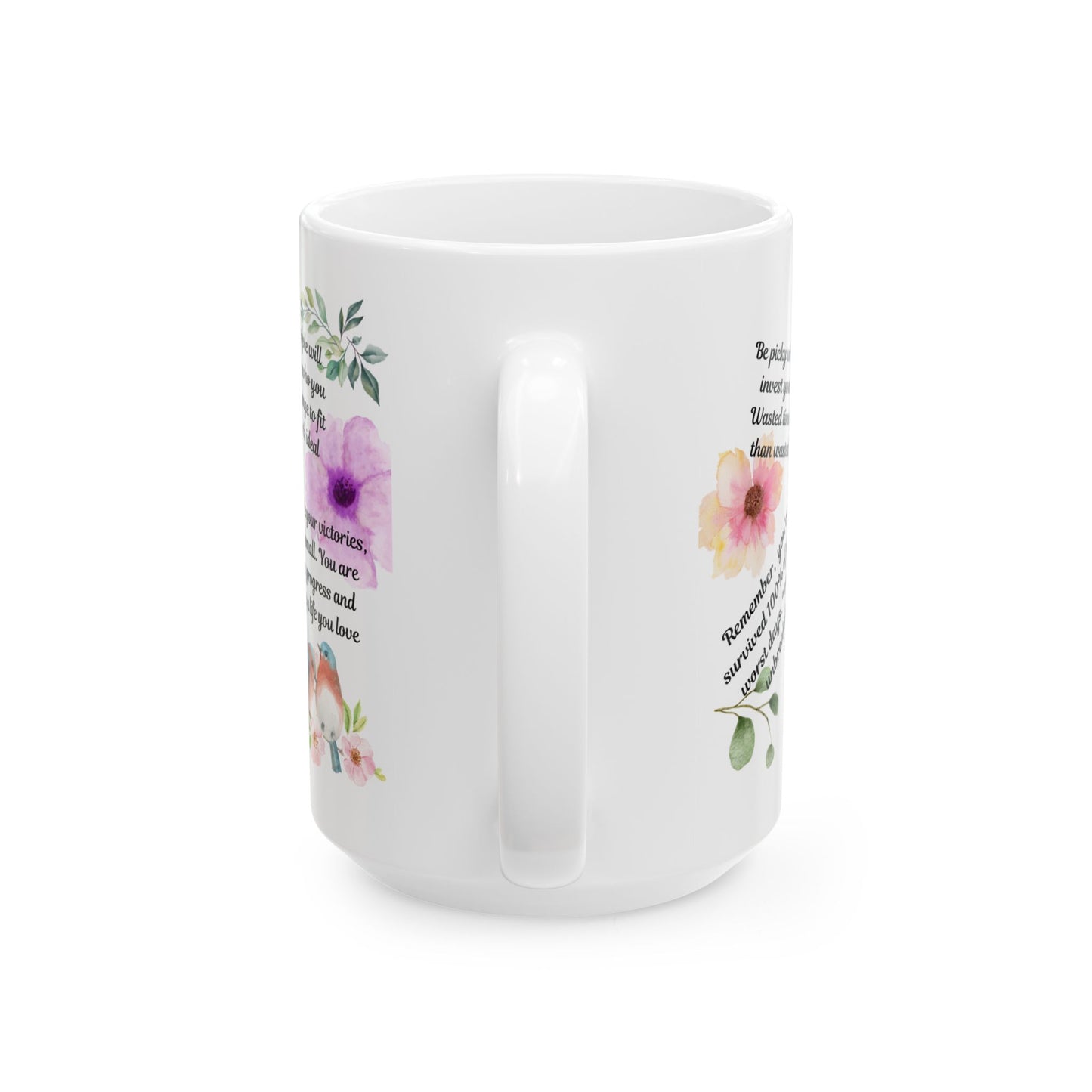 Mug with Inspirational Feel Good Quotes, Ceramic Mug