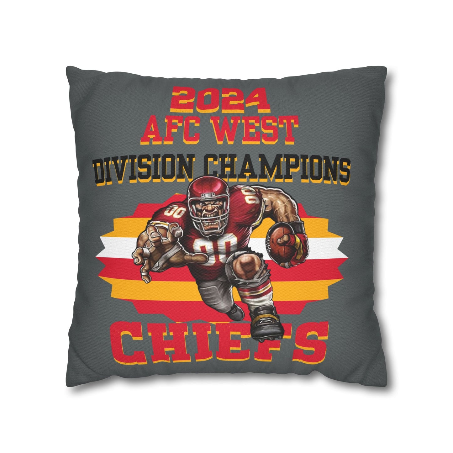 Chiefs 2024 Division Champs Square Pillowcase