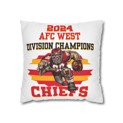 Chiefs 2024 Division Champs Square Pillowcase