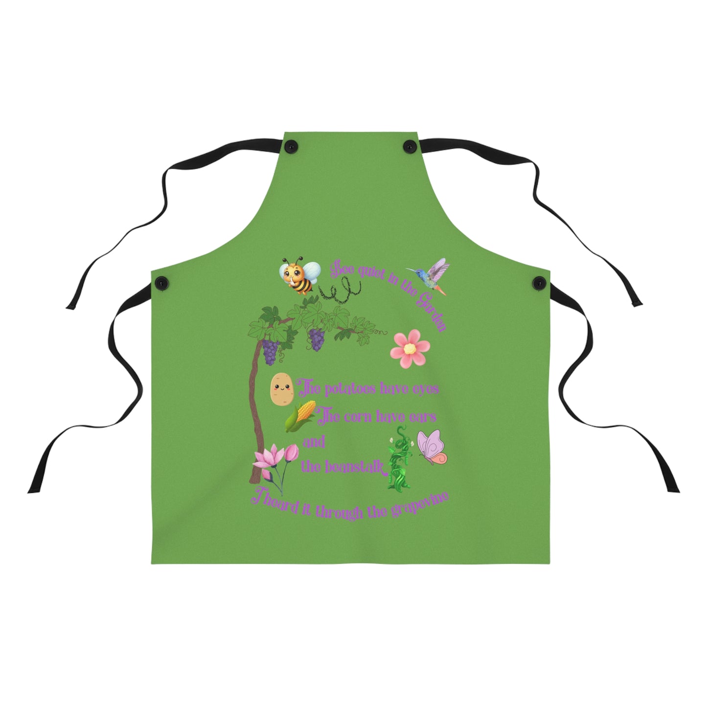 Funny Saying Apron, Vegetable Garden Kitchen Cooking Gift, Gardening Potatoes Beans Corn Design, Cooking Apron with Pockets, Farmhouse