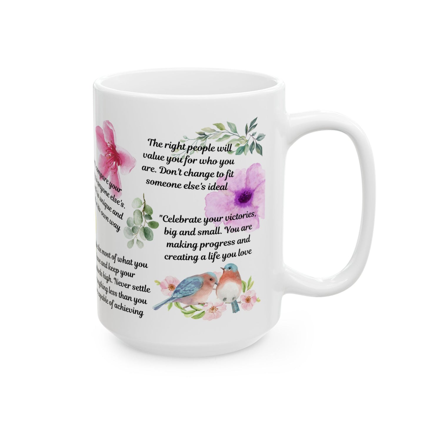 Mug with Inspirational Feel Good Quotes, Ceramic Mug