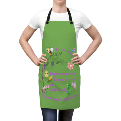 Funny Saying Apron, Vegetable Garden Kitchen Cooking Gift, Gardening Potatoes Beans Corn Design, Cooking Apron with Pockets, Farmhouse