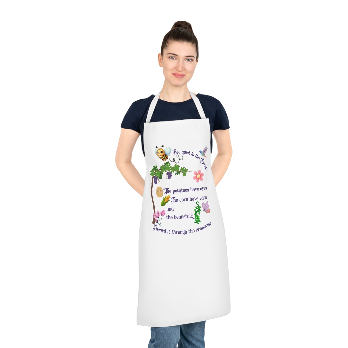 Apron, Cute Bumble Bee Saying 'I Heard It Through The Grapevine', Kitchen Apron, Funny Cooking Gift, Chef Apron, Cooking Apron