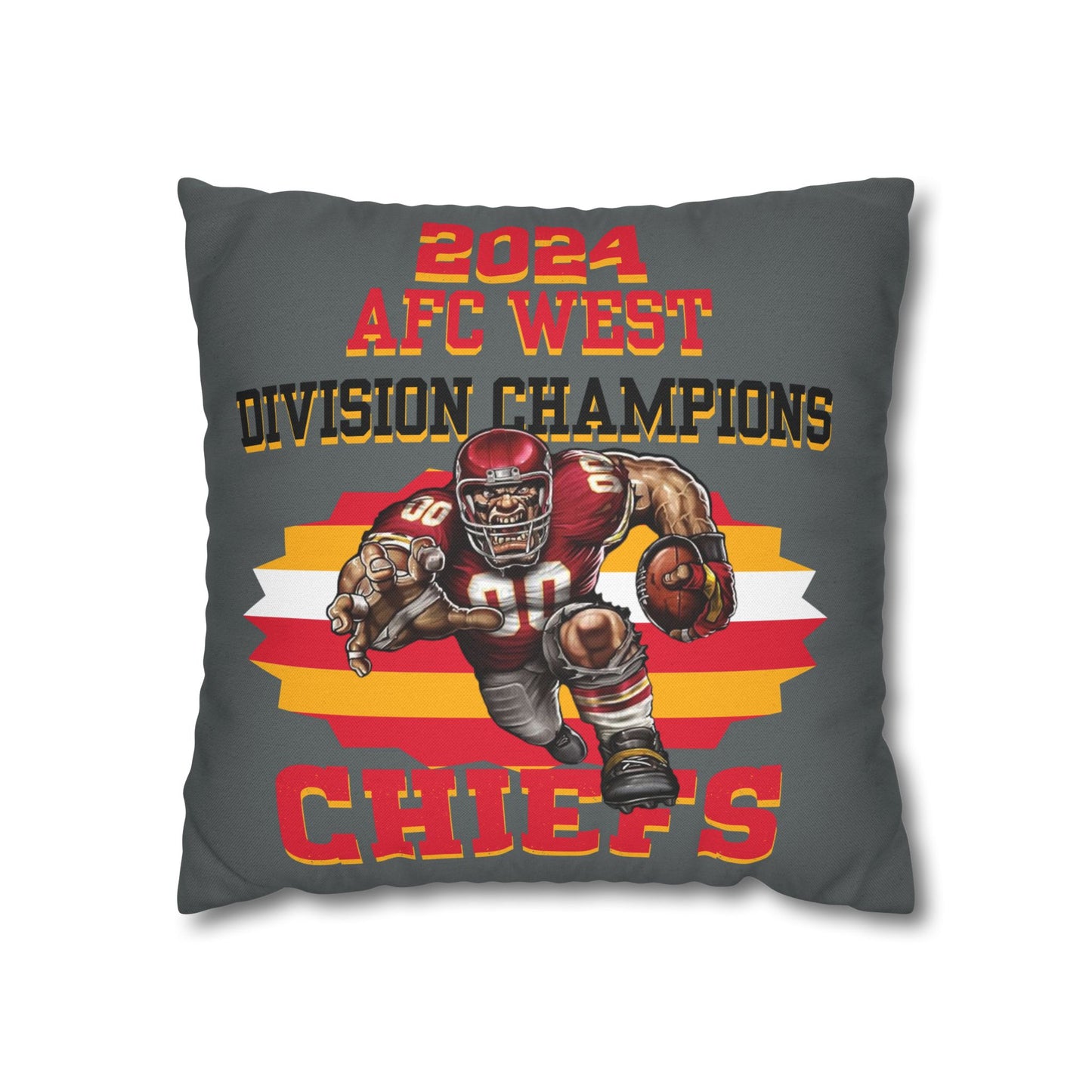 Chiefs 2024 Division Champs Square Pillowcase