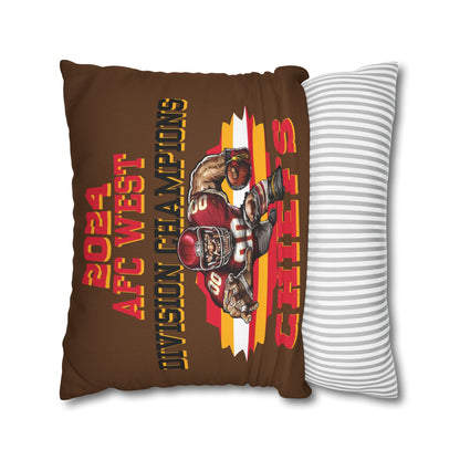 Chiefs 2024 Division Champs Square Pillowcase