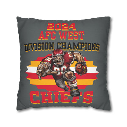 Chiefs 2024 Division Champs Square Pillowcase