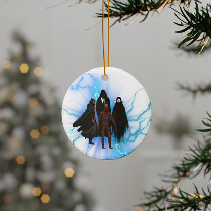 Ceramic Ornaments: "He who fights with Monsters" Funny Quirky Jason Asano, Shade, Gordon, and Colin Inspired Decor (1pc, 3pcs, 5pcs, 10pcs), Double-Sided, Christmas Tree,