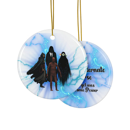 Ceramic Ornaments: "He who fights with Monsters" Funny Quirky Jason Asano, Shade, Gordon, and Colin Inspired Decor (1pc, 3pcs, 5pcs, 10pcs), Double-Sided, Christmas Tree,