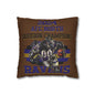 A square pillowcase with the Baltimore Ravens 2024 Division Champs design, featuring a football player and team colors.