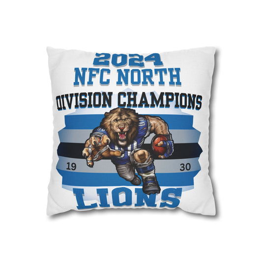 A square-shaped pillowcase 2024 NFC North Division Champions Detroit Lions' 
