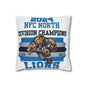 A square-shaped pillowcase 2024 NFC North Division Champions Detroit Lions' 