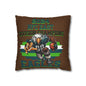 A square pillowcase with the Philadelphia Eagles 2024 Division Champs design, featuring an illustration of an eagle and text against a brown background.